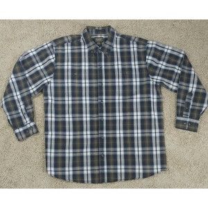 Schmidt Workwear Mens Long Sleeve Multicolored Plaid Button Up Shirt Size XL